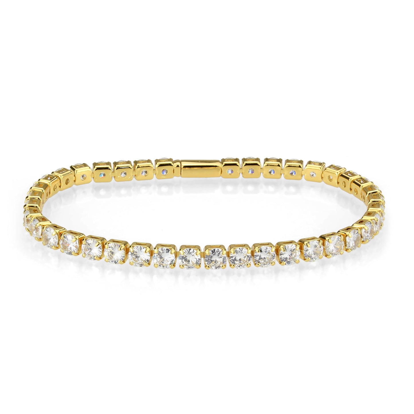 Gold Plated CZ Tennis Bracelet - AAA Grade Cubic Zirconia Bracelet for Women