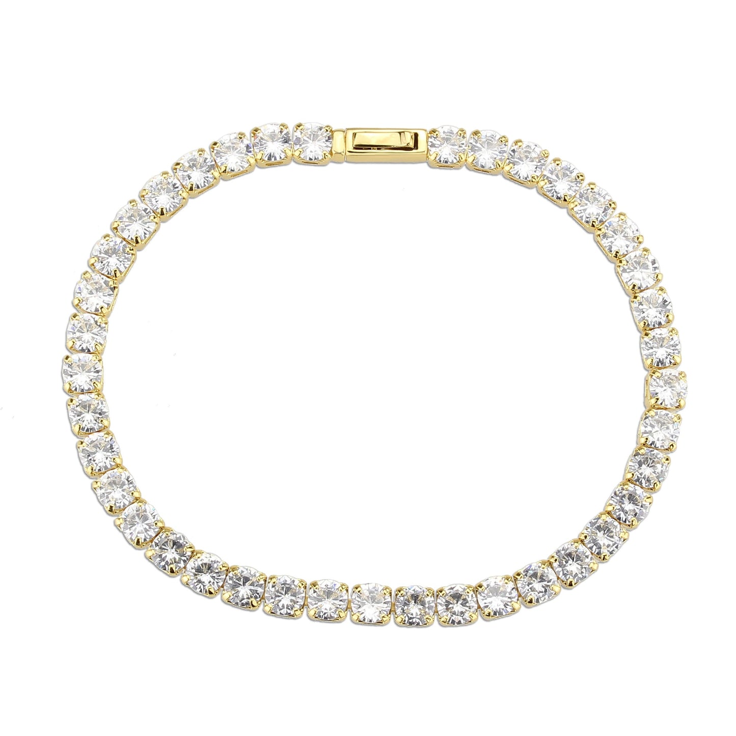 Gold Plated CZ Tennis Bracelet - AAA Grade Cubic Zirconia Bracelet for Women