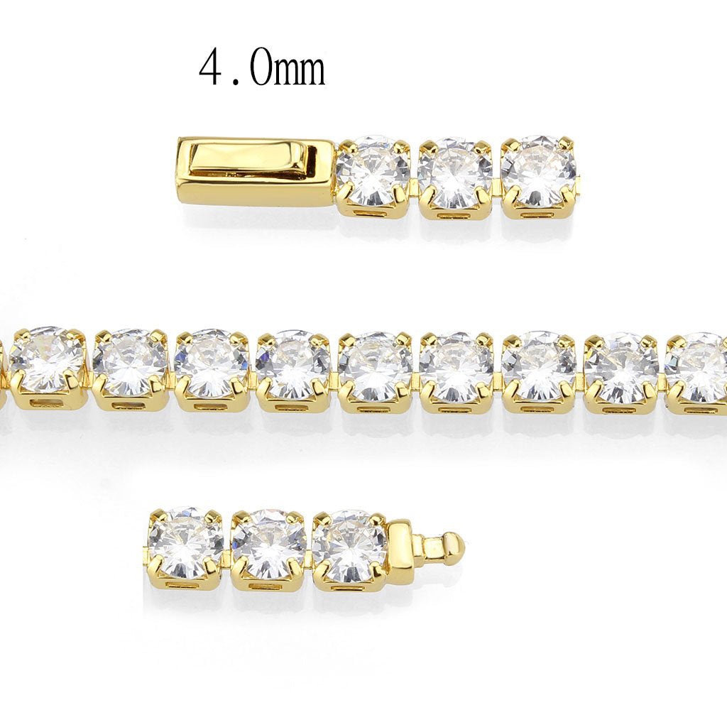 Gold Plated CZ Tennis Bracelet - AAA Grade Cubic Zirconia Bracelet for Women