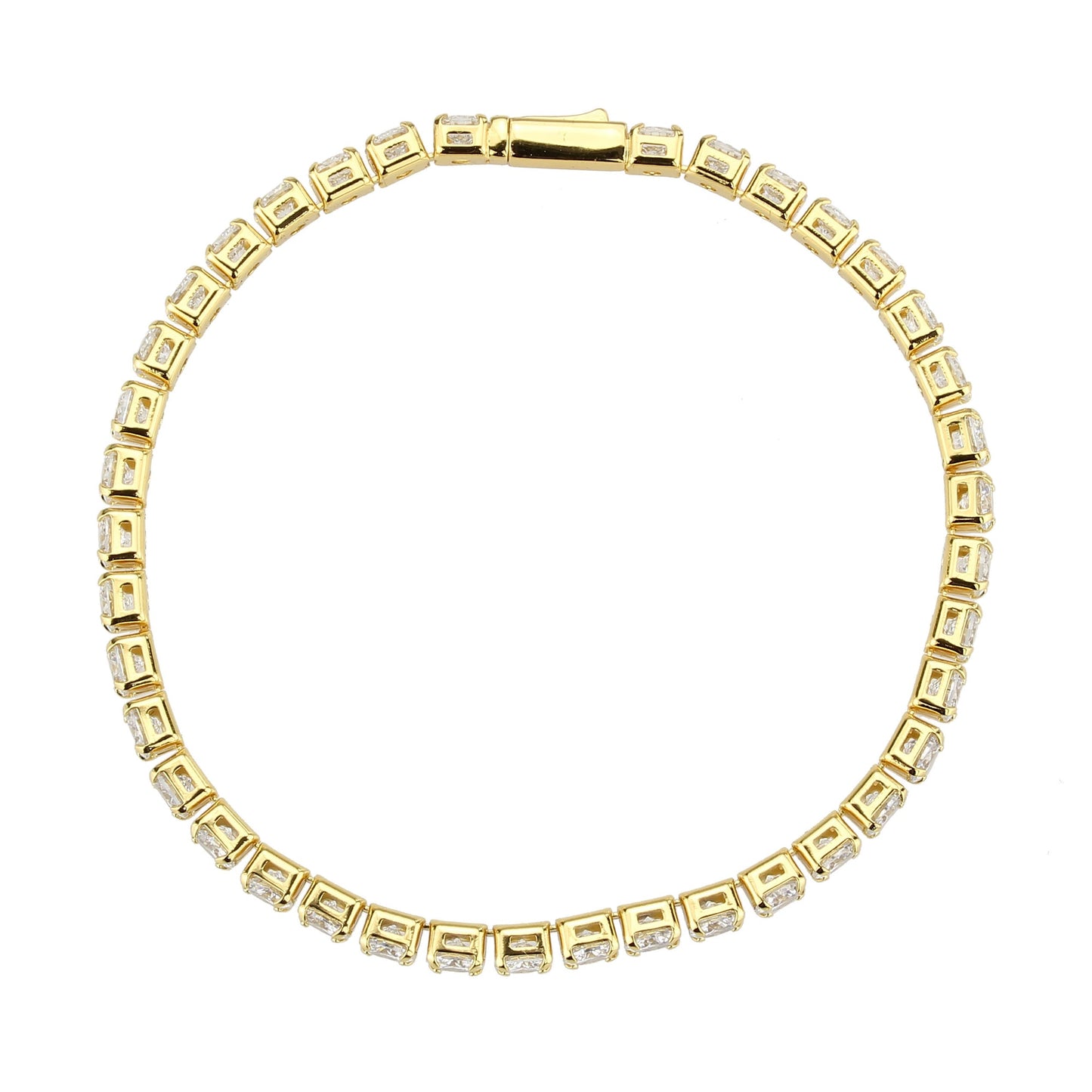 Gold Plated CZ Tennis Bracelet - AAA Grade Cubic Zirconia Bracelet for Women