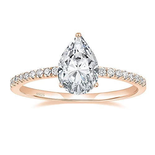 2ct CZ Engagement Ring - 925 Sterling Silver CZ Wedding Promise Ring for Women