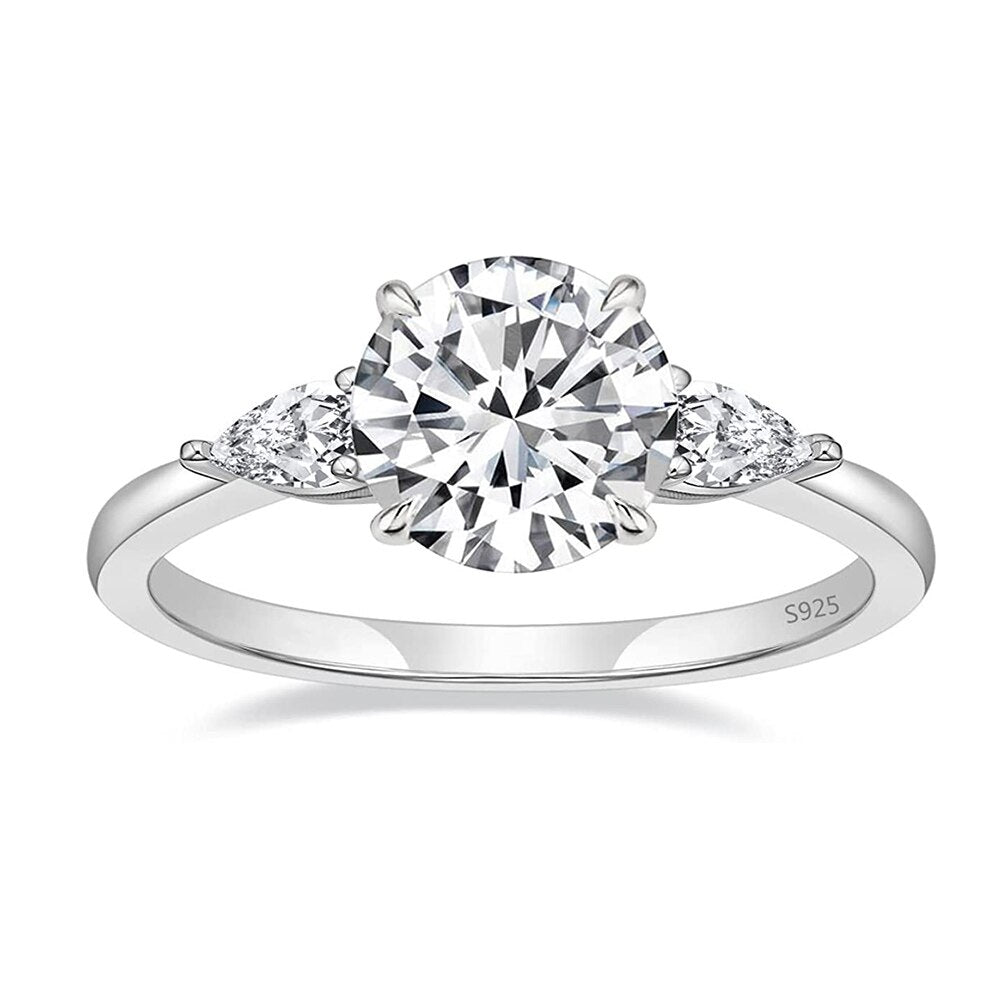 Brandi Michele 2ct Round CZ Engagement Ring - Sterling Silver Promise Ring for Her