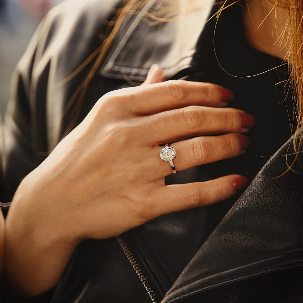 Bellitia Jewelry dames ronde briljant moissaniet diamant ring solitaire ringen trouwring verlovingsring in sterling zilver 925 Bellitia Jewelry dames ronde briljant moissaniet diamant ring solitaire ringen trouwring verlovingsring in sterling zilver 925