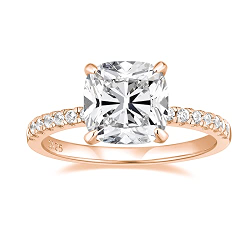 3.5ct Cushion Cut CZ Engagement Ring - Sterling Silver Wedding Band & Promise Ring for Women