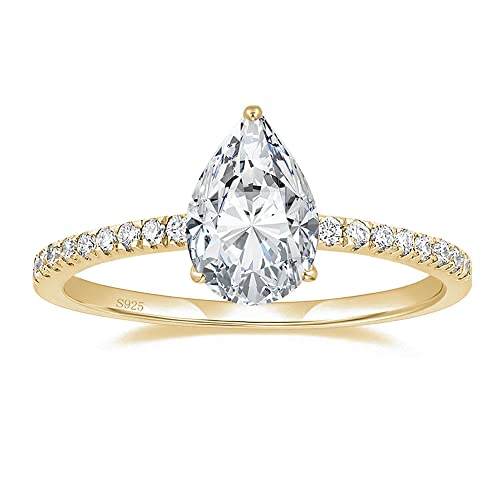 2ct CZ Engagement Ring - 925 Sterling Silver CZ Wedding Promise Ring for Women