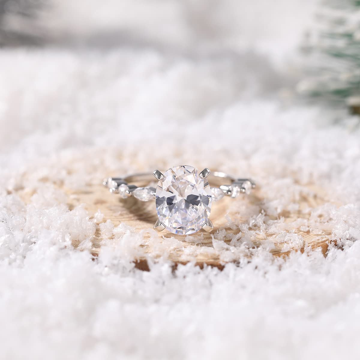 Oval CZ Engagement Ring - 925 Sterling Silver CZ Promise Ring