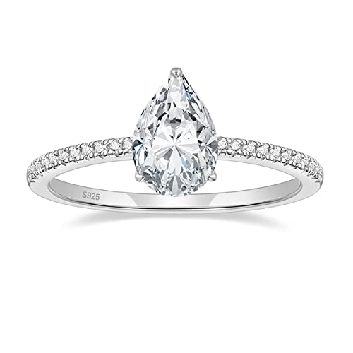 2ct CZ Engagement Ring - 925 Sterling Silver CZ Wedding Promise Ring for Women